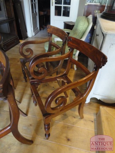 set van acht antieke regency eetkamer stoelen 3