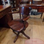 Antiek mahoniehouten Engelse bureaustoel 1