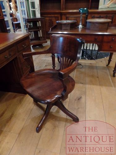 SOLD, antiek mahoniehouten Engelse bureaustoel