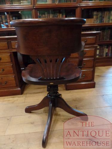 Antiek mahoniehouten Engelse bureaustoel 2