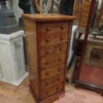 antieke mahoniehouten hoge smalle ladekast 1