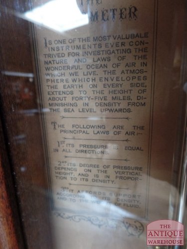 Antieke eenvoudige strakke Fitzroy barometer met thermometer en stormglas 2