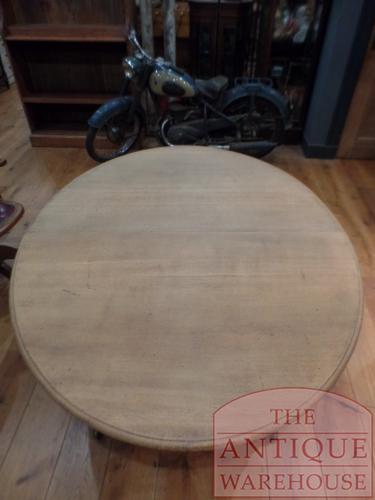 Antieke eikenhouten Engelse ronde uitschuiftafel 2