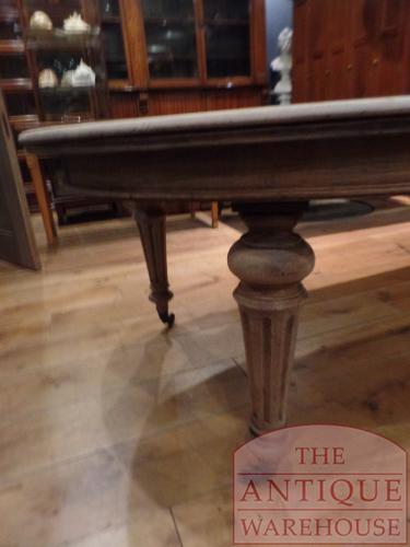 Antieke eikenhouten Engelse ronde uitschuiftafel 4