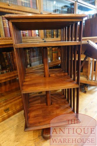 Antieke Engelse mahoniehouten boekenmolen 3