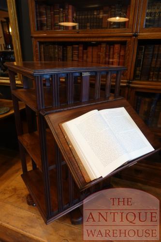 Antieke Engelse mahoniehouten boekenmolen 4