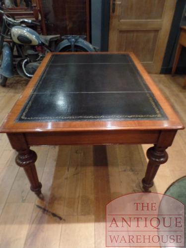Antieke Engelse mahoniehouten partners schrijftafel circa 1850 2