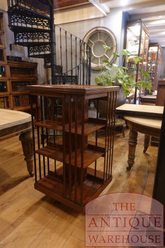 Antieke mahoniehouten zeer stevige boekenmolen 2