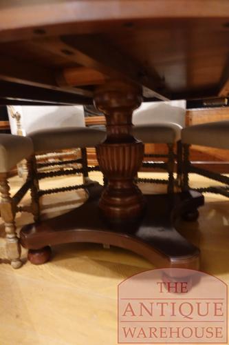 Antieke ronde Engelse mahoniehouten eettafel 2