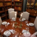 Antieke ronde Engelse mahoniehouten eettafel 3