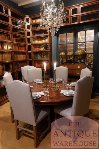 Antieke ronde Engelse mahoniehouten eettafel 4