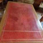 Antieke eiken partnerstafel, schrijftafel 2