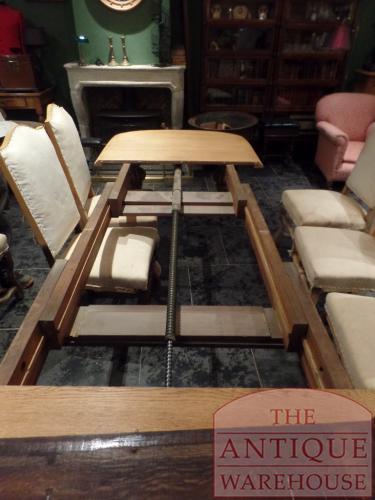 Antieke eikenhouten Engelse coulissentafel 4