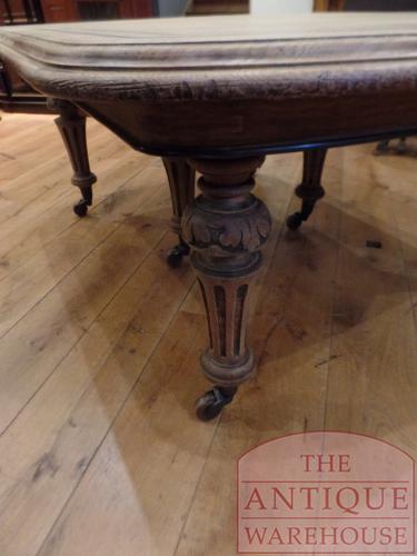 Antieke Engelse eikenhouten uitschuif, coulissen eettafel 2