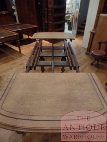 Antieke Engelse eikenhouten uitschuif, coulissen eettafel 4