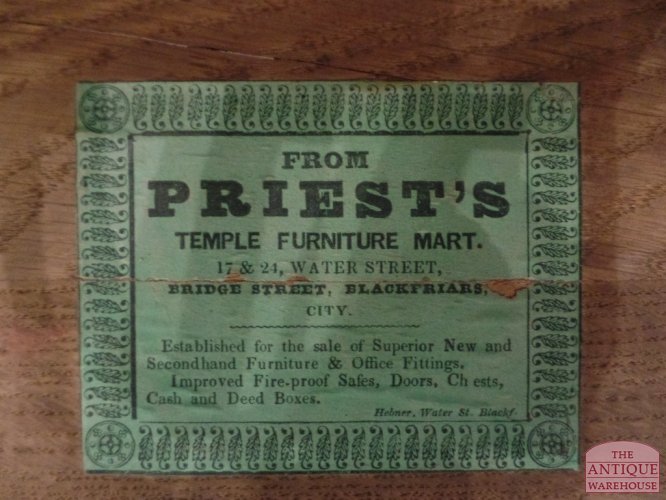 Antieke Engelse mahoniehouten schrijftafel van W. Priest, Blackfriars, Londen 2