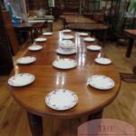 Antieke ovale mahoniehouten uitschuif eettafel 1