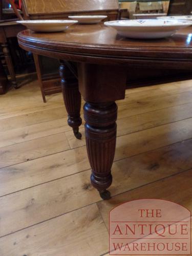 Antieke ovale mahoniehouten uitschuif eettafel 2