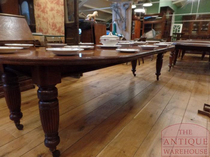 Antieke ovale mahoniehouten uitschuif eettafel 3