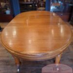 Antieke ronde eikenhouten Engelse uitschuif tafel 2