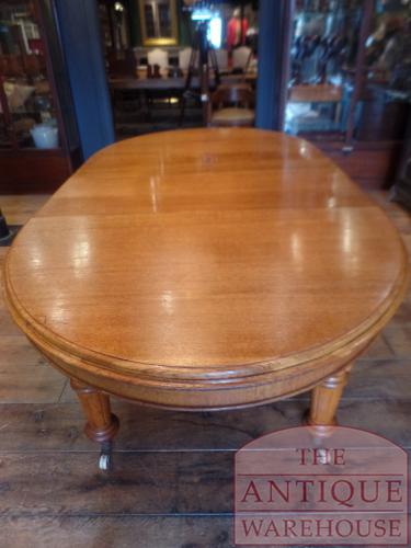 Antieke ronde eikenhouten Engelse uitschuif tafel 2