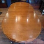 Antieke ronde eikenhouten Engelse uitschuif tafel 3