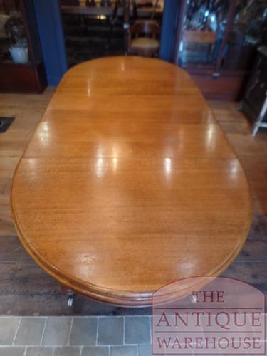 Antieke ronde eikenhouten Engelse uitschuif tafel 3