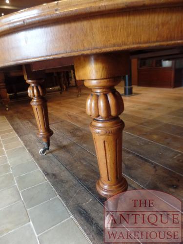 Antieke ronde eikenhouten Engelse uitschuif tafel 5