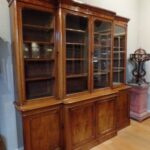 Antieke mahonie Victoriaanse breakfront boekenkast 1