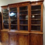 Antieke mahonie Victoriaanse breakfront boekenkast 2