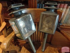 SOLD VERKOCHT paar antieke koetslampen