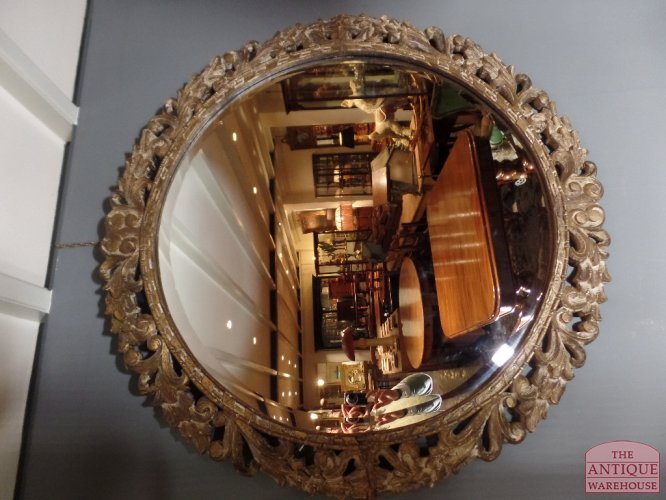 SOLD VERKOCHT ronde spiegel, huge rond antique mirror