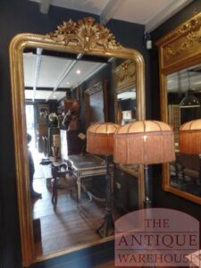 SOLD, VERKOCHT super antieke Franse Louis Philippe spiegel 225 x 140 cm