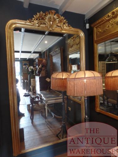 SOLD, VERKOCHT super antieke Franse Louis Philippe spiegel 225 x 140 cm