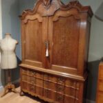antiek Hollands eiken orgel gebogen kabinet 1
