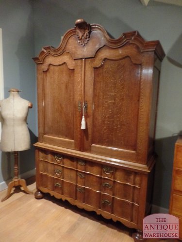 VERKOCHT antiek Hollands eiken orgel gebogen kabinet 18 de eeuws
