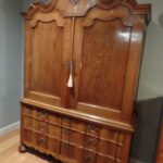 antiek Hollands eiken orgel gebogen kabinet 3