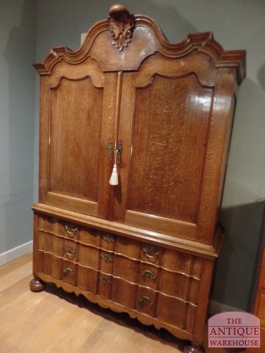 antiek Hollands eiken orgel gebogen kabinet 3