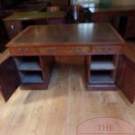 Antiek mahoniehouten Engels partnersbureau 3