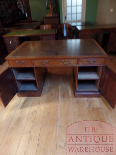 Antiek mahoniehouten Engels partnersbureau 3