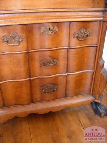 VERKOCHT antiek orgelgebogen eiken kabinet