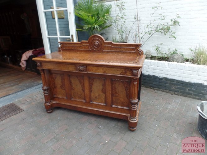 Antieke eiken Engelse tafel met bladenhouder 2