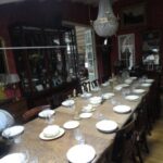 Antieke eiken ongekleurde coulissentafel 1