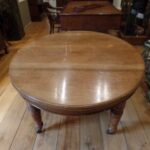 Antieke eiken ovale wind out dining tafel, antieke coulissen tafel, max 10 personen 1