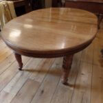 Antieke eiken ovale wind out dining tafel, antieke coulissen tafel, max 10 personen 2