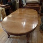 Antieke eiken ovale wind out dining tafel, antieke coulissen tafel, max 10 personen 3