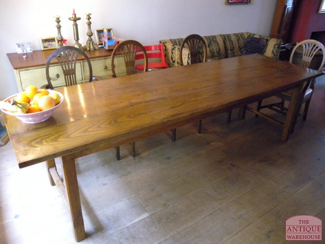 Antieke eikenhouten Franse eettafel 300 cm 2