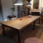 Antieke eikenhouten Franse eettafel 1