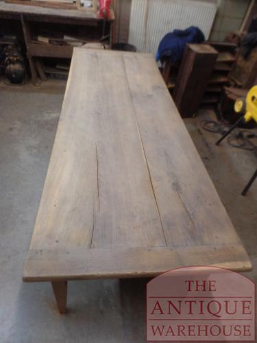 Antieke eikenhouten lange Franse eettafel 2