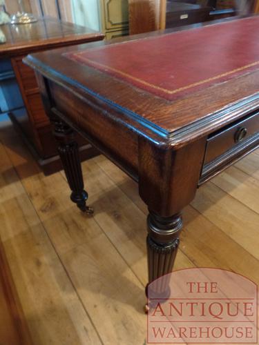 Antieke eikenhouten schrijftafel Engels circa 1850 2